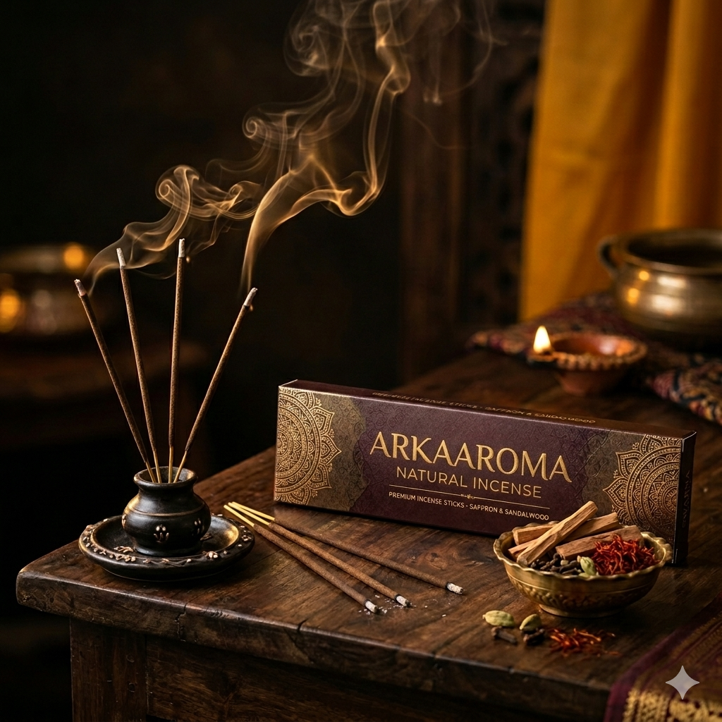 Premium handcrafted agarbatti incense sticks with aromatic smoke